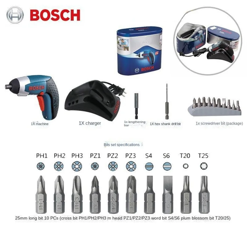 Bosch IXO5 Electric Screwdriver 3.6v Lithium Battery Rechargeable Electric Screwdriver Hand Drill Electric Screwdriver