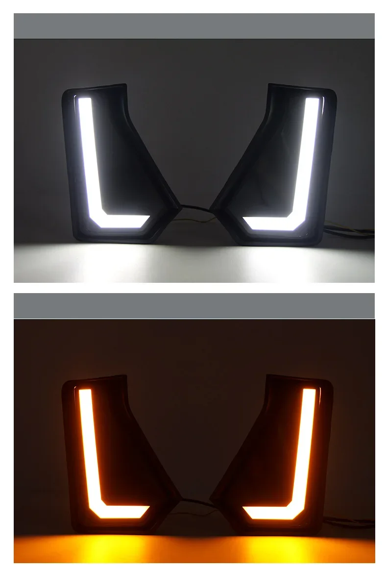 Car Led Daytime Running Lights Yellow Streamer Steering Front Fog Lights Modified 12V Daylights For Toyota Tacoma 2024-2026 detail image 6