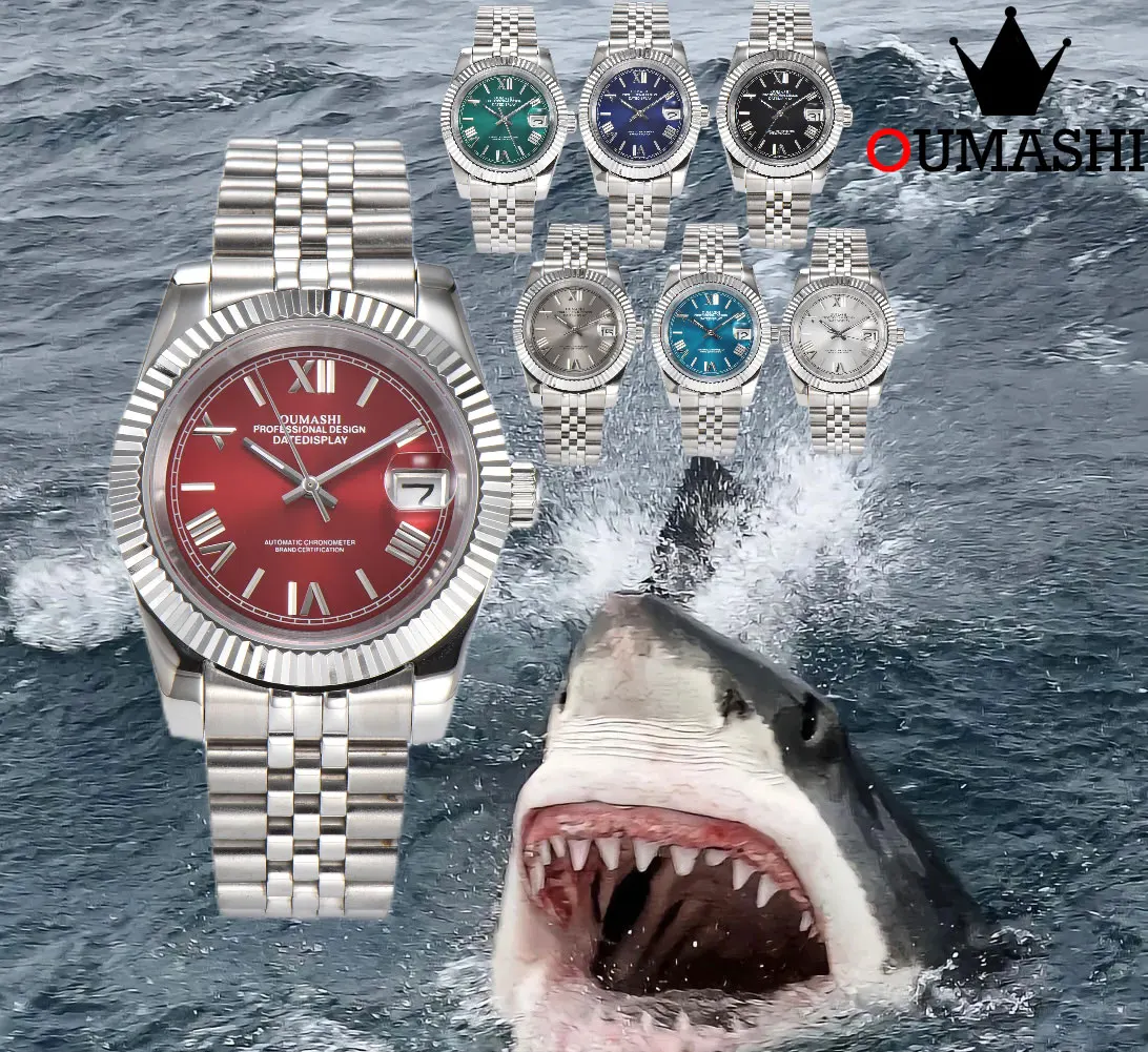 OUMASHI 39mm/36mmMen\'s Clock Customized NH watch 35A Automatic Mechanical Sapphire Glass Luminous Waterproof Watch