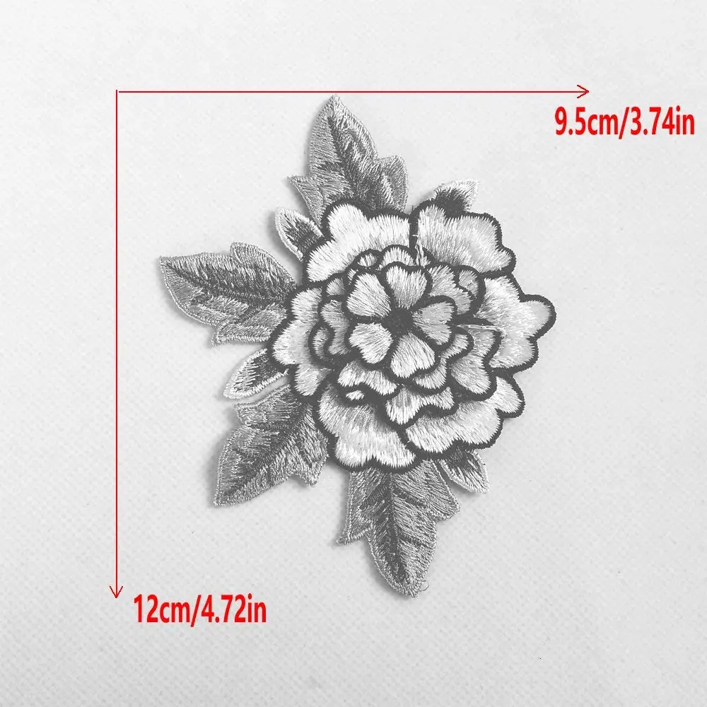 5Pcs 3D Flower Lace Applique Pretty Floral Patch Collar Trims Sewing Repair Accessories 12*9.5CM