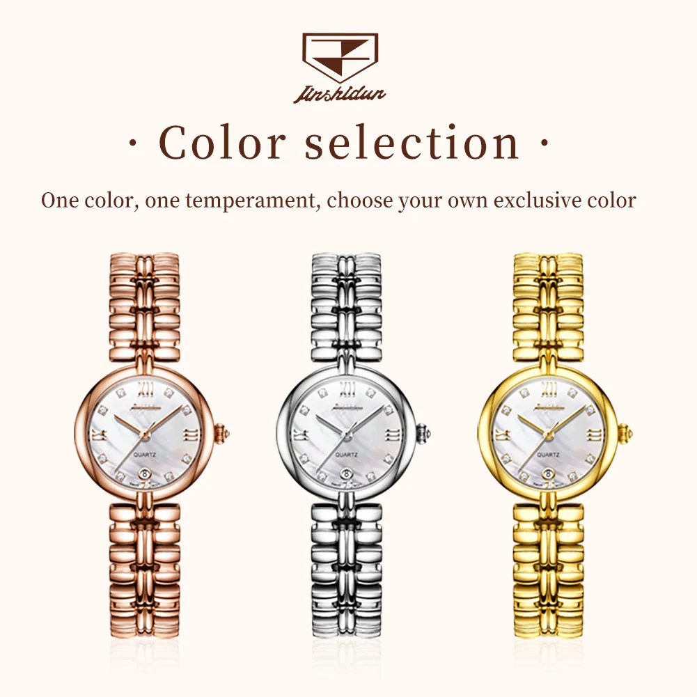 JSDUN 8978 Diamentowy zegarek dla kobiet Wodoodporny zegarek damski ze stali nierdzewnej o ekskluzywnym designie Reloj de mujer