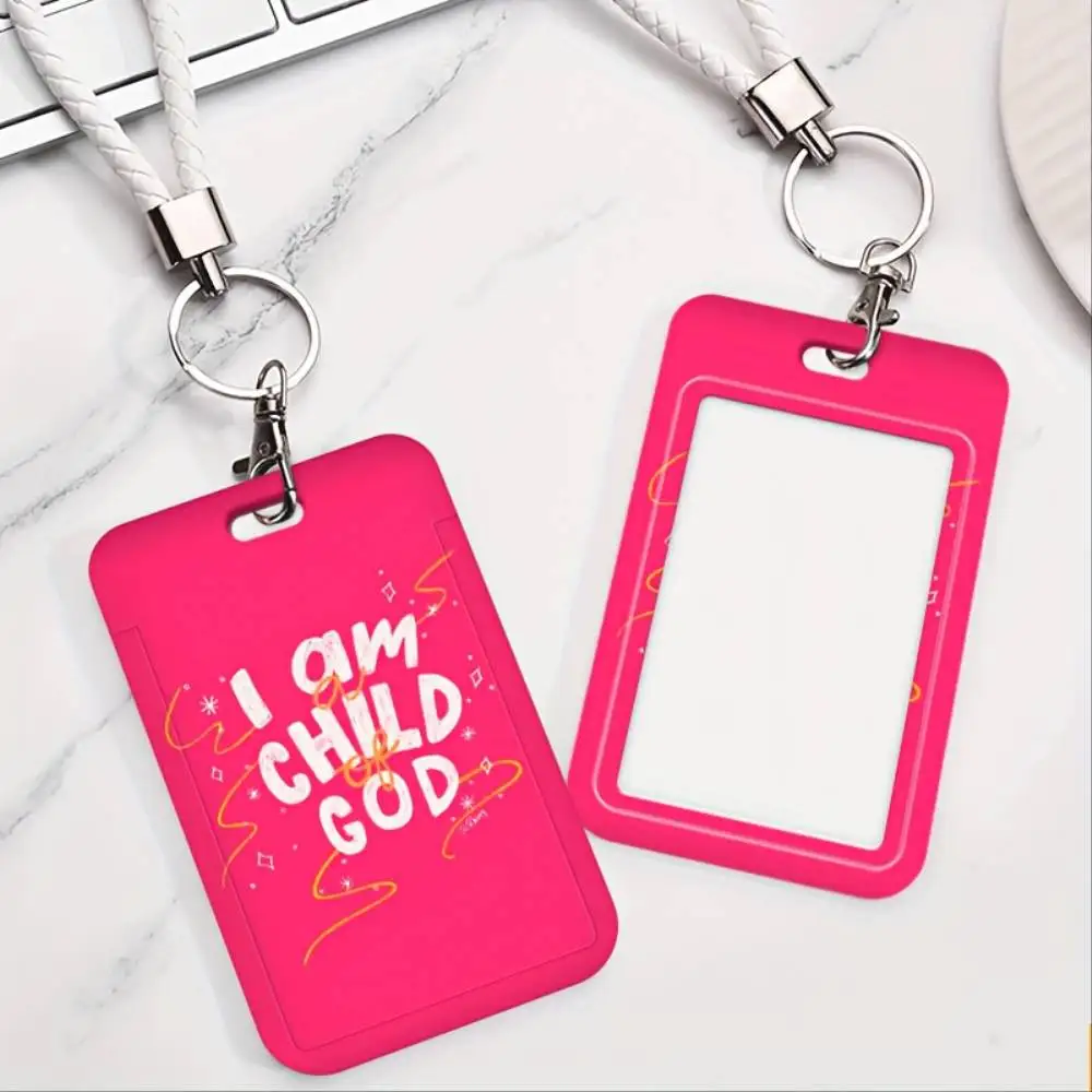 Child Of God Quote ID Card Holder Plastic Badge Case For Doctor Nurse Student Employee ID Bank Access Card Holiday Gift