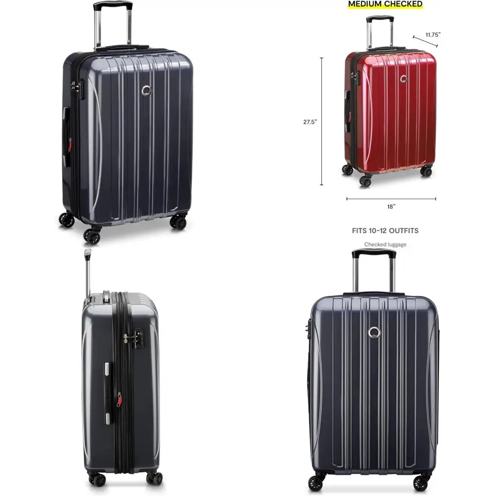 

Средний 24-дюймовый расширяемый чемодан с твердой поверхностью и титановым цветом, аэродинамический дизайн для проверенных путешествий