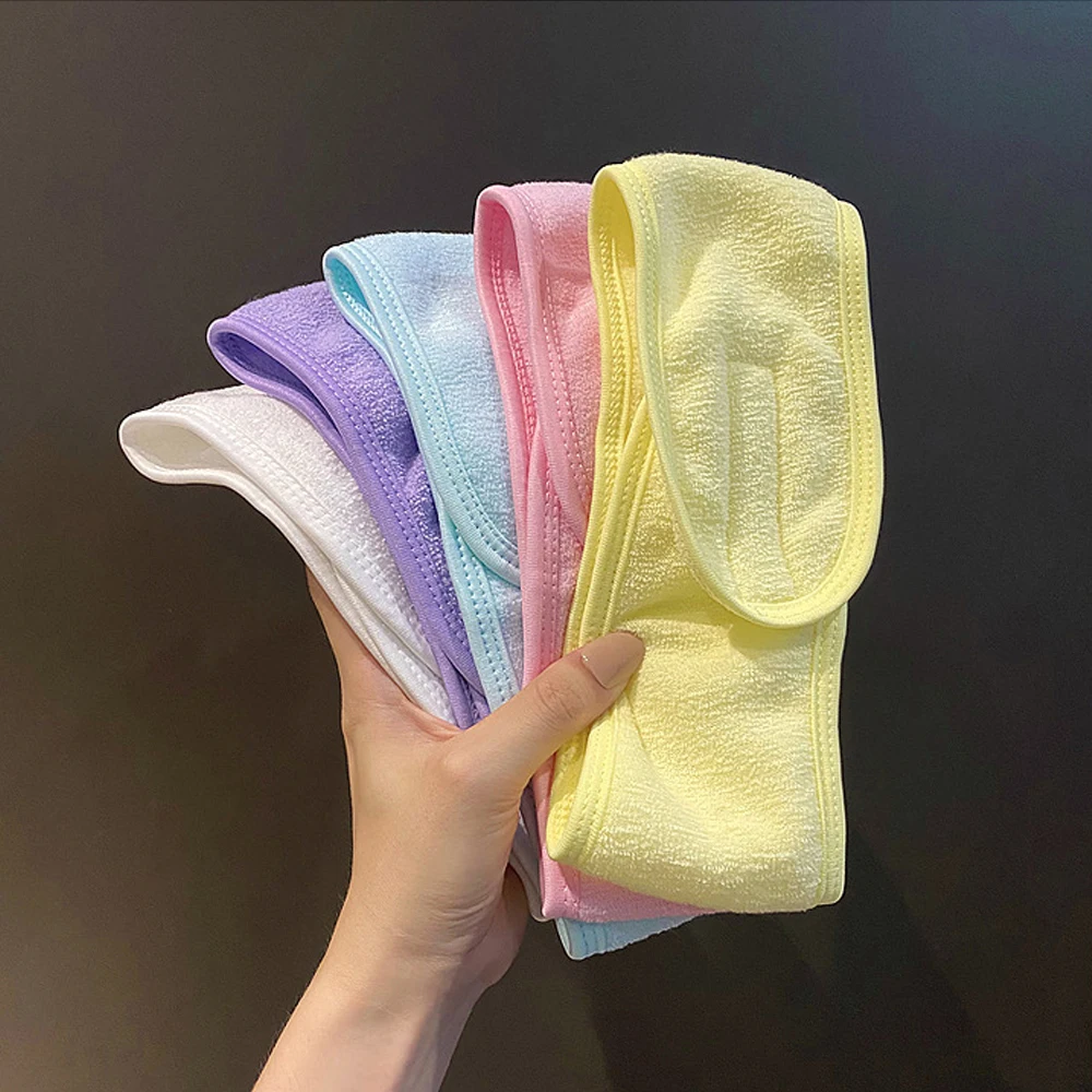 Head Bands Adjustable Wide Hairband Yoga Spa Bath Shower Makeup Wash Face Cosmetic Headband for Women Ladies Make Up Accessories