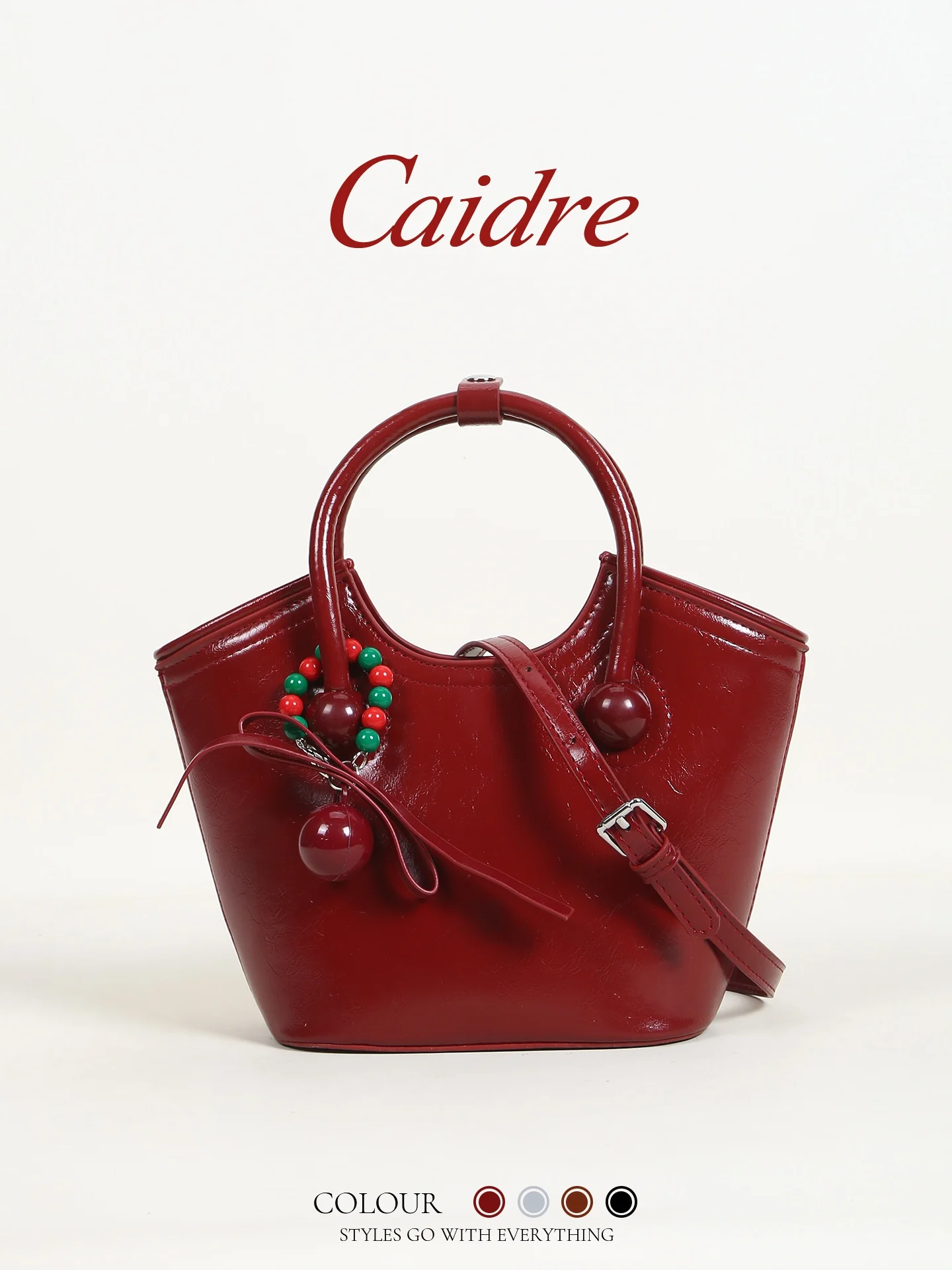 

Red Caidre Women's Crossbody Bag 2026 New Commuter Single Shoulder Satchel High-End Bucket Bag Soft Handle Korean Style