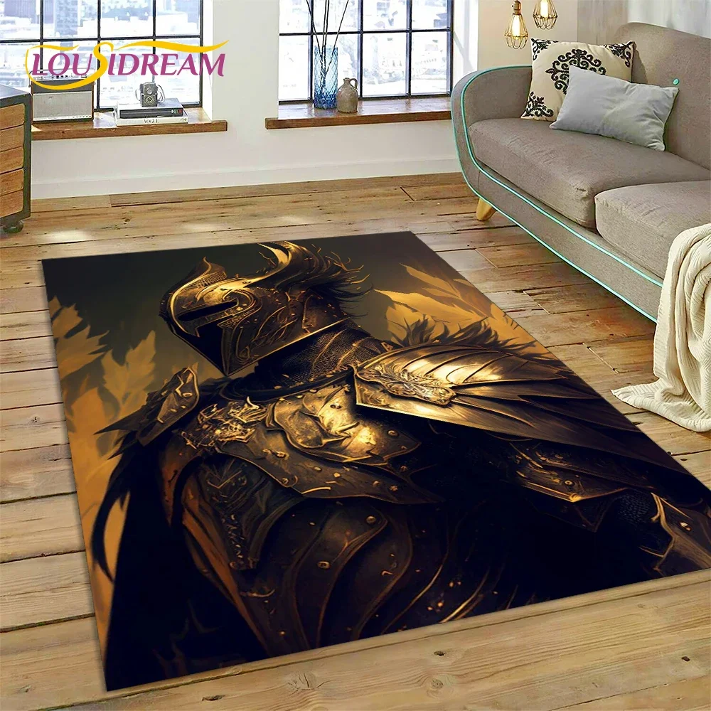 Crusaders Templar Black Knight  Carpet Rug for Home Living Room Bedroom Sofa Doormat Decor,Kids Area Rug Non-slip Mat