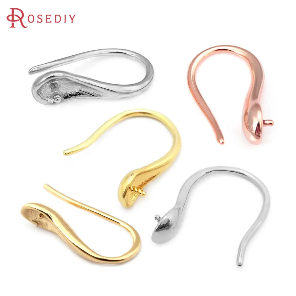 18K Gold Color Brass with Half Pin can Fit Half Hole Beads Earring Hooks Diy Jewelry Making Earrings Accessories for Women