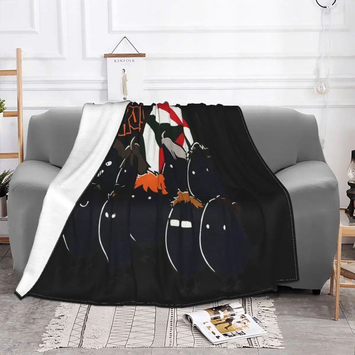 Legit Haikyuu Volleyball Sd Karasuno High Crows Team 89923 Cotton Pattern Male Harajuku Throw Blanket