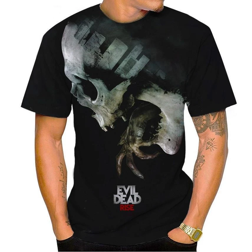 Hot Selling Horror Movie Evil Dead 3D Print Men's T-Shirt Personality Hip Hop Unisex Casual Funny T-Shirt Halloween Streetwear