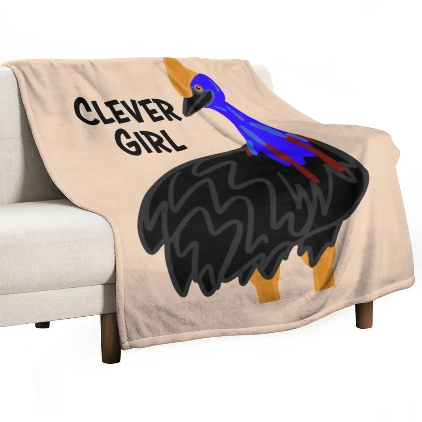 

Clever Girl. Cassowary - Cartoon Throw Blanket Reusable Durable Soft Blanket for All Seasons