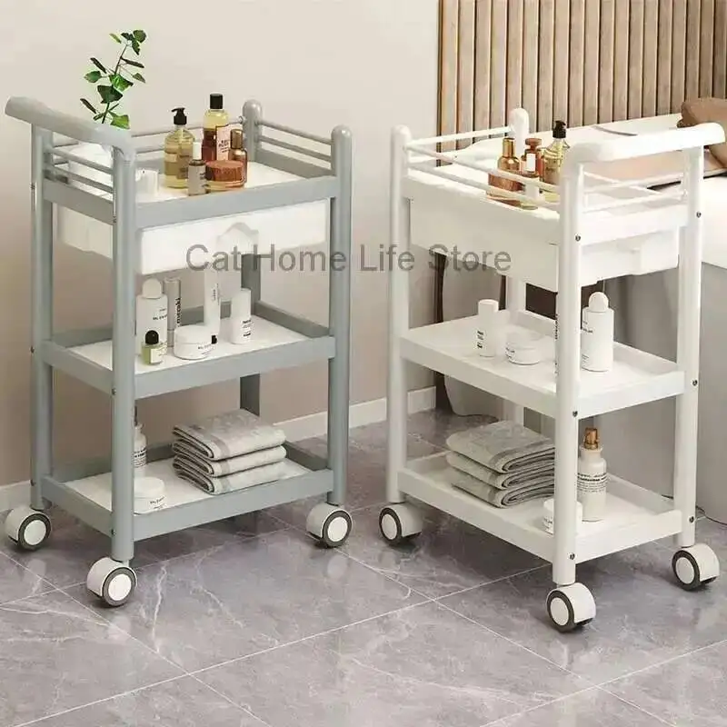 

Machine Tool Trolley Hairdressing Wheels Laser Professional Makeup Beauty Salon Drawers Cosmetic Saloon Trolleys Cleaning Chair
