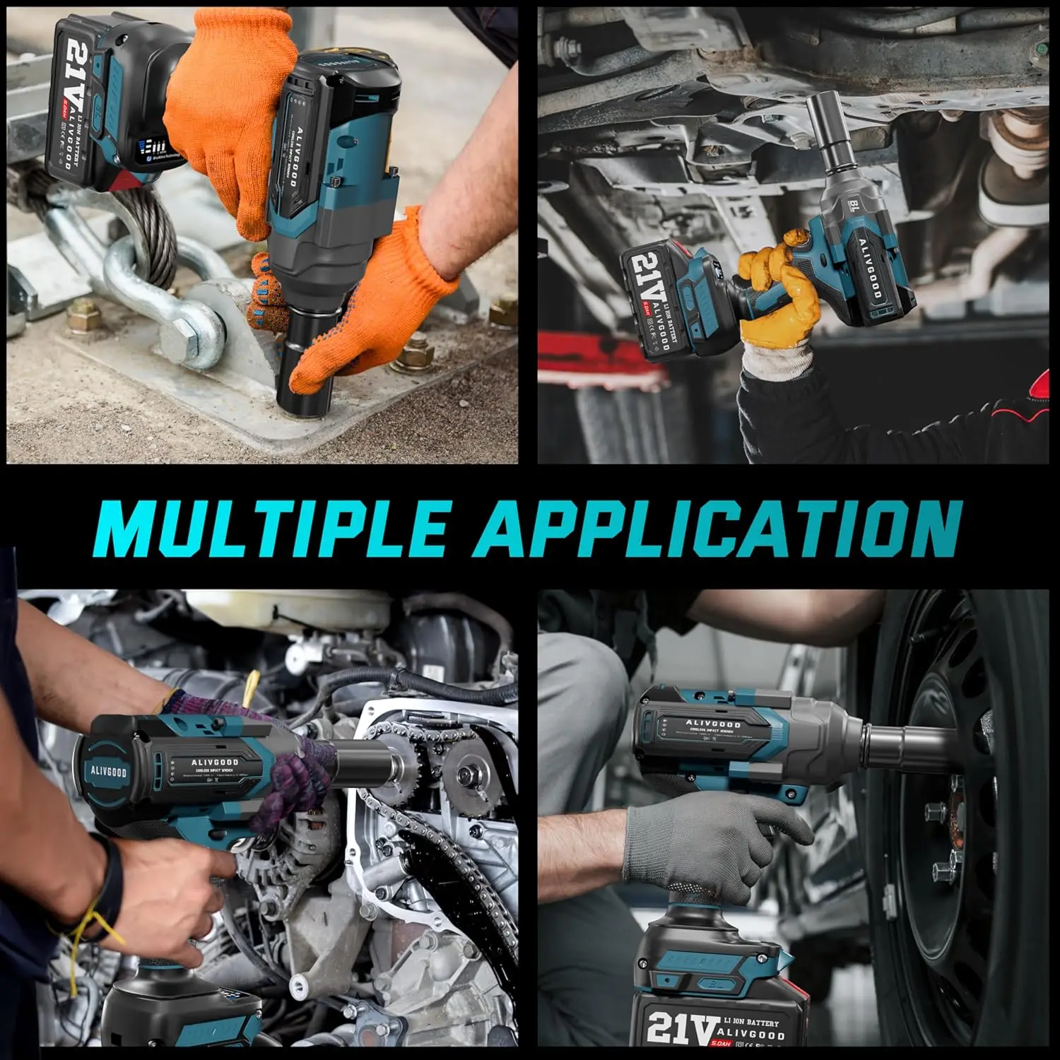 Llave de impacto eléctrica inalámbrica (2000N.m/1500Ft-lbs)