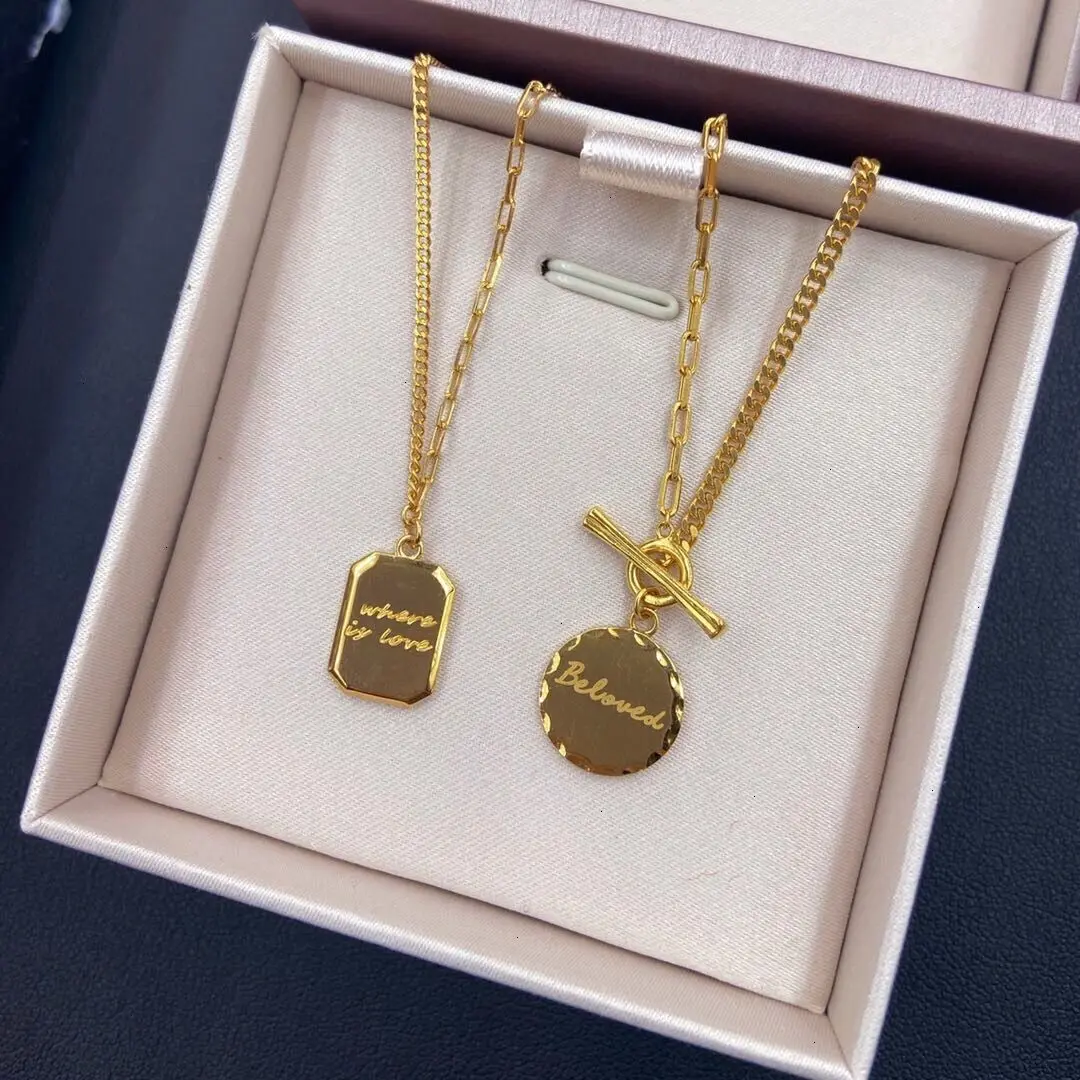 

Titaniunm With 18K Initial Letter Necklace Women Jewelry Punk Designer Runway Rare Simply Gown Boho Japan Korean