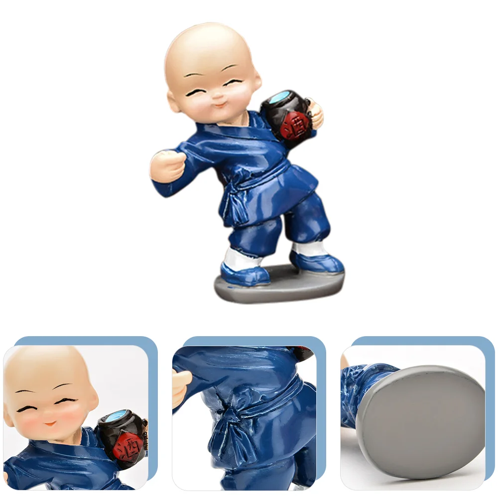 

Resin Monk Statues Car Decor Vivid Creative Figurine Fine Craftsmanship Lasting Adornment Miniature Model Warm Atmosphere