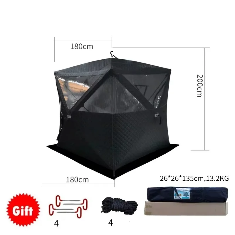 Outdoor 210D 300D Oxford Automatic Pop Up sauna tent Ice Fishing Camping steam House Portable Sauna Tent with heat stove