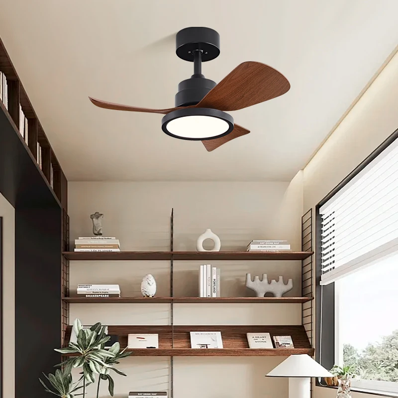QINIWAKE 20/28 Inch LED Ceiling Fan Light Quiet DC Fan with Remote Control 6‑Speed Adjustable Reversible for Living Room Bedroom