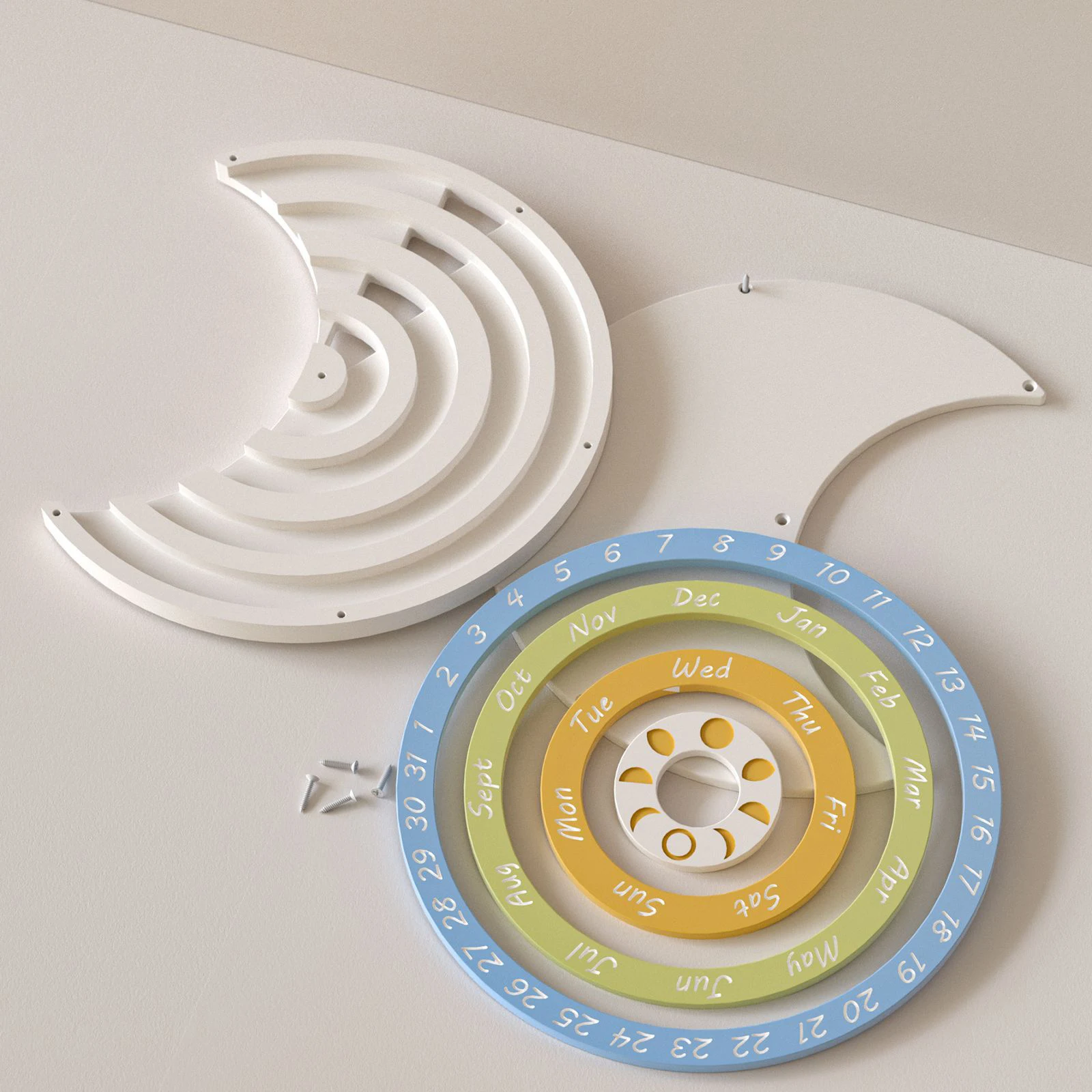 

Perpetual Calendar Silicone Molds Moon Calendar Resin Molds Manual Moon Calendar Silicone Molds for DIY Crafts Home Ornaments