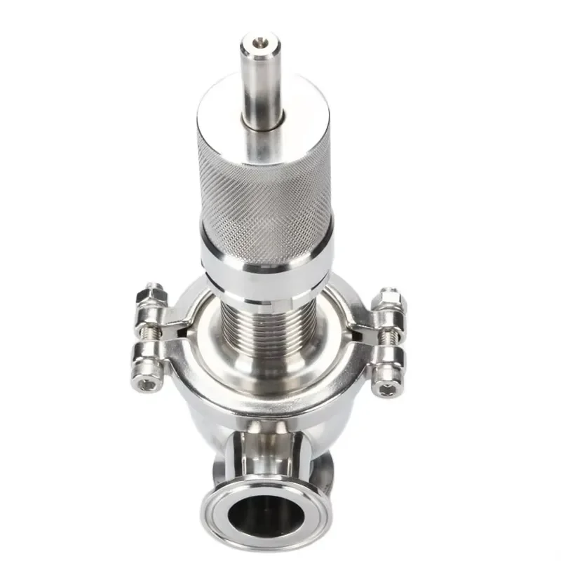 316L Stainless Steel Sanitary Safety Valve Pneumatic Control/Low Dead Space for Food Pharma Dairy Overpressure Protection