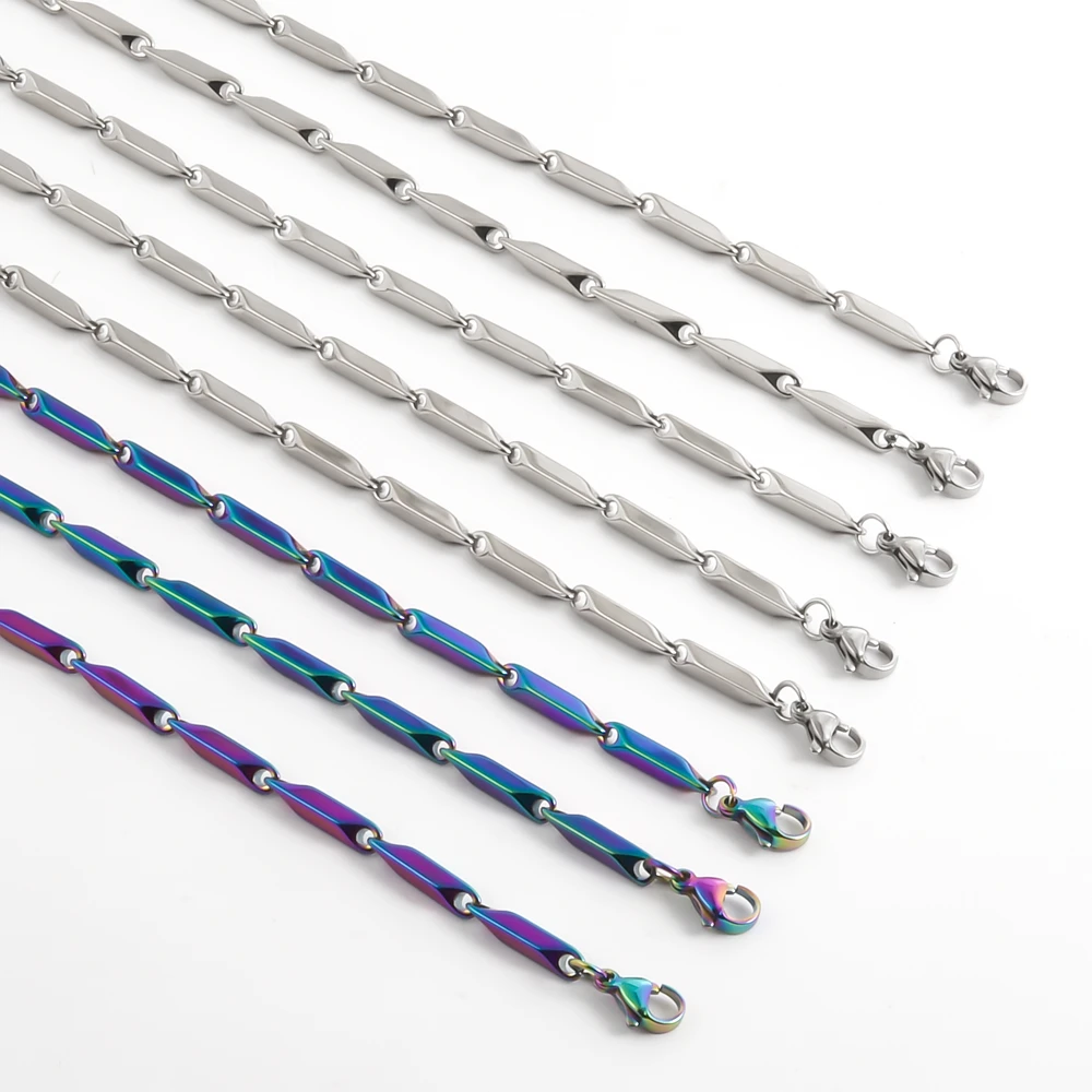 Personality Three-Dimensional Geometry Stainless Steel Chain Necklaces For Women Men Jewelry On The Neck Necklace 45/50/60/70cm