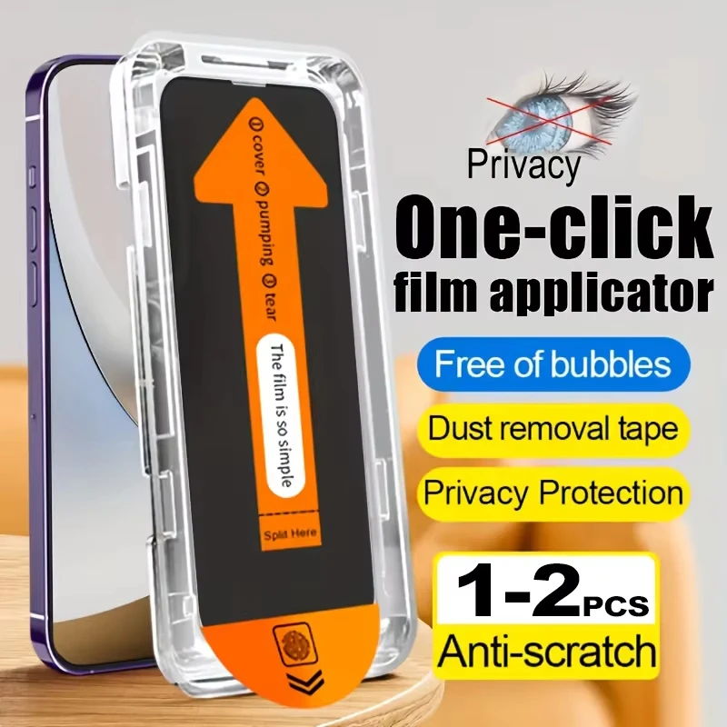 

2pcs Dust Free Install Anti-Spy Tempered Glass For Poco C65 X6 Pro 5G X5 X4 X3 M6 M5S M4 M3 M2 F6 F5 F3 Privacy Screen Protector
