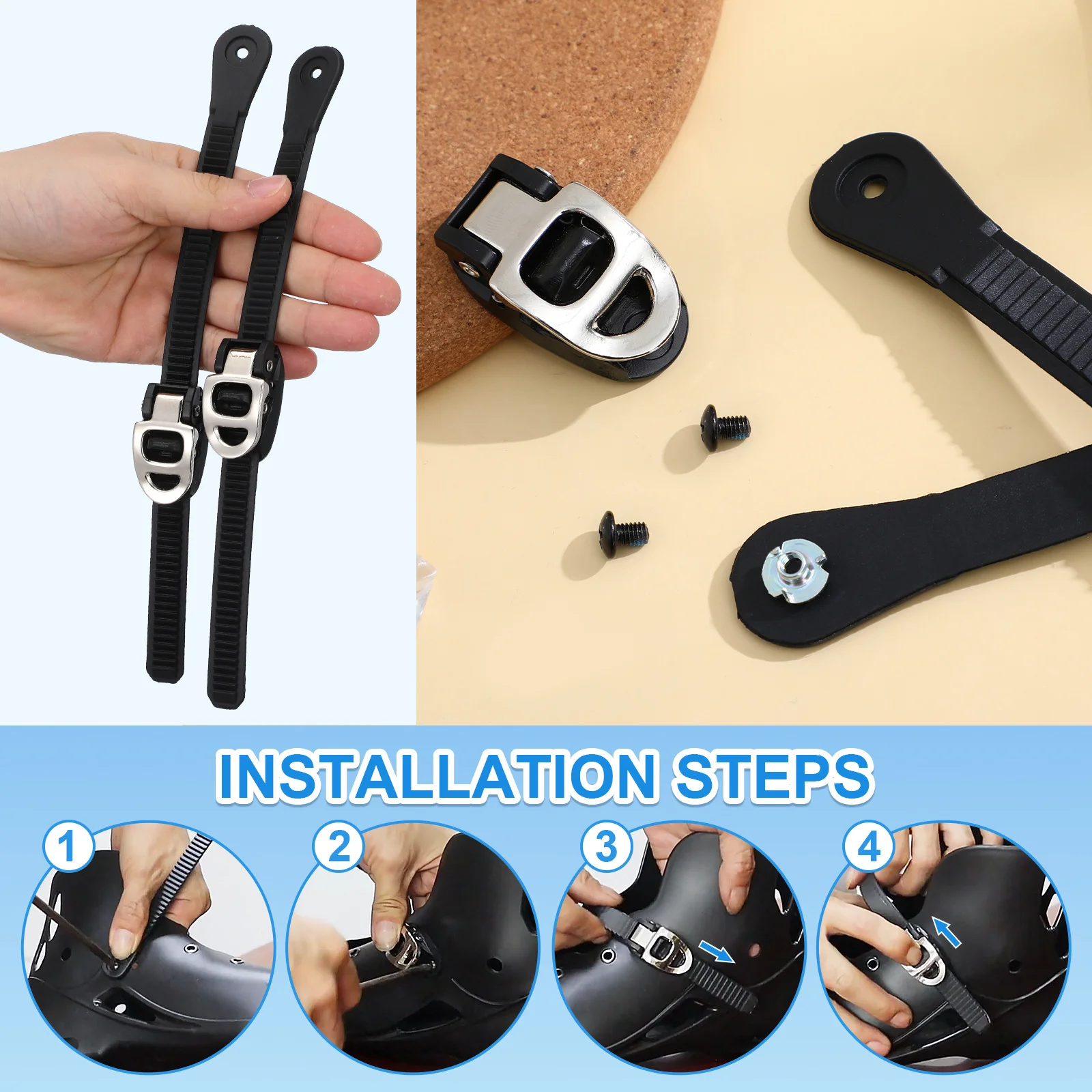 2Pcs Roller Skate Buckle Strap Stable Adjustable Replacement Strap Fixing Skate Shoes Accessories Skating Shoes Straps