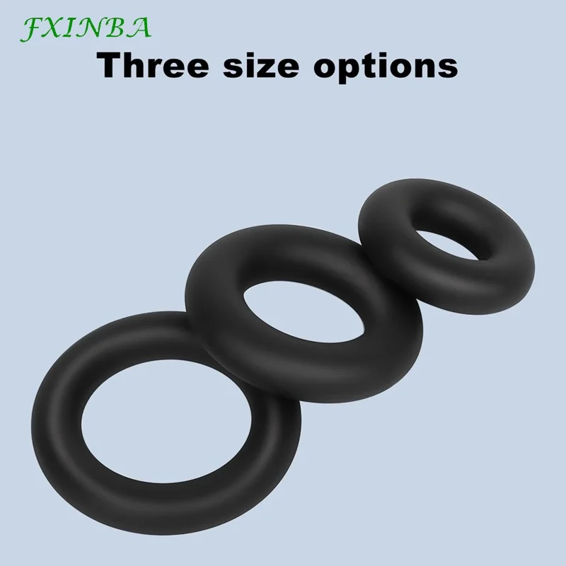 FXINBA Thick Silicone Cock Ring Delay Ejaculation Penis Rings Erection Sex Toys for Men Cockring Black Ball Donuts Ring