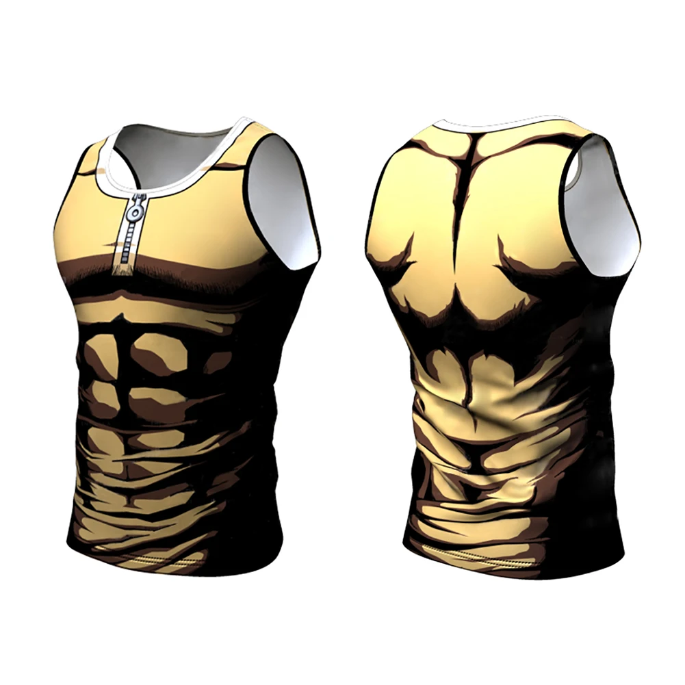 One Punch Man 3D Printed Quick Dry Men Running T shirt Fitness Tops for Male Bodybuliding Compression Shirts Slimming Tshirt