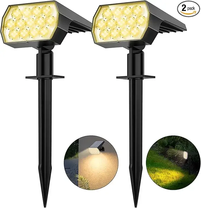 Swiatla 52 LED Solar Spotlight Black 3
