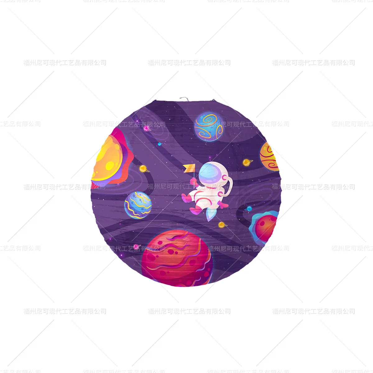 1 stücke 30 cm Astronaut Planet Raum Thema kinder Laterne Geburtstag Party Dekoration kinder Junge Planet Papier Laterne – Detail 10