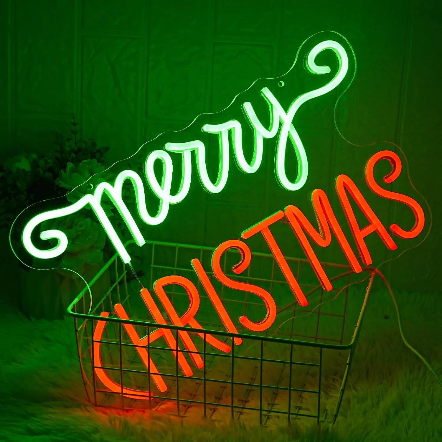 Wesołych Świąt Neon Sign Art Letters Glowing Neon Led Light Sign Xmas Wall Decor For Room Decoration Home Party Shop Dimmable