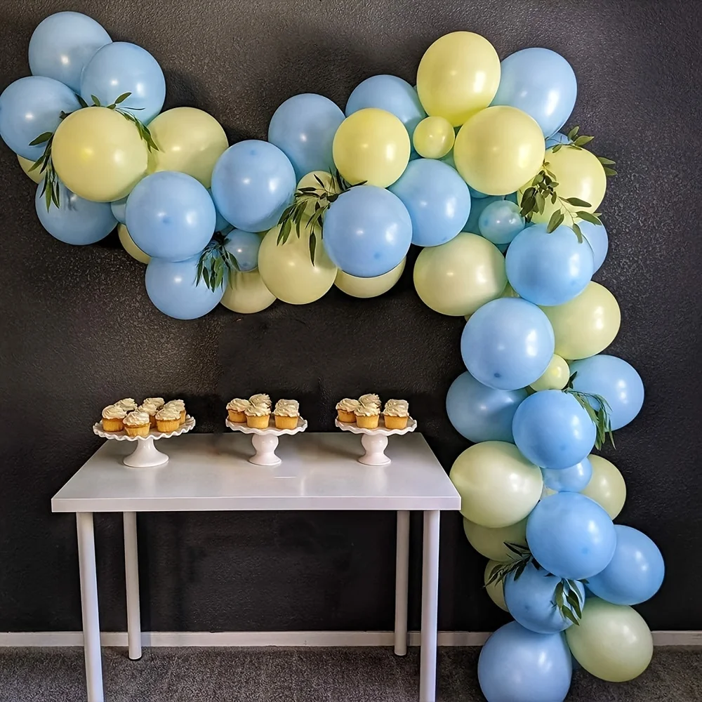 102 szt. Pastelowy niebieski żółte balony girlanda łuk zestaw urodzinowy wieczór panieński dekoracje Baby Shower pszczoła motyw balon