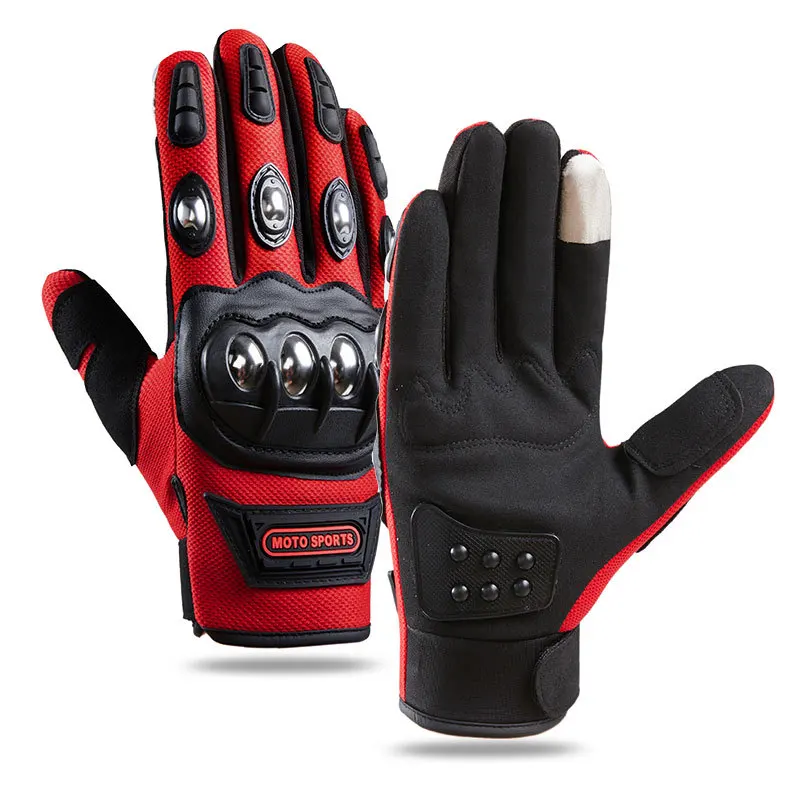 Motorcycle Gloves Men Tactical Cycling MTB Stainless Steel Knuckle Impact Protection Anti Slip Motocross Outdoor Gloves