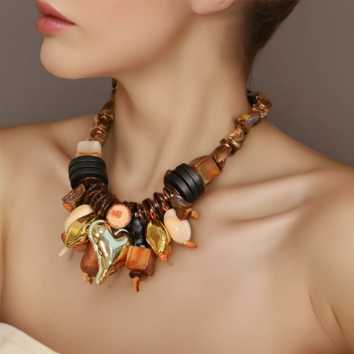 

Statement Exaggerated Beads Necklace handmade for Woman Girl Wedding Party Jewelry