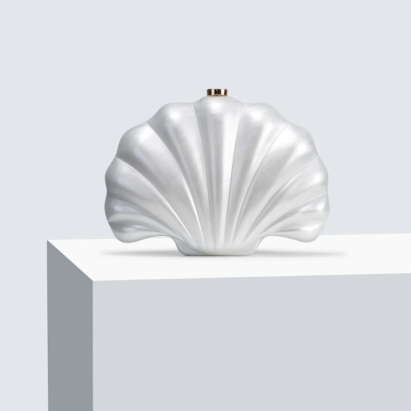 2025 موضة الاكريليك شل حقيبة صغيرة للنساء مصمم صندوق غير منتظم سلاسل الكتف حقائب كروسبودي الاتجاه مساء المحافظ الحفلات