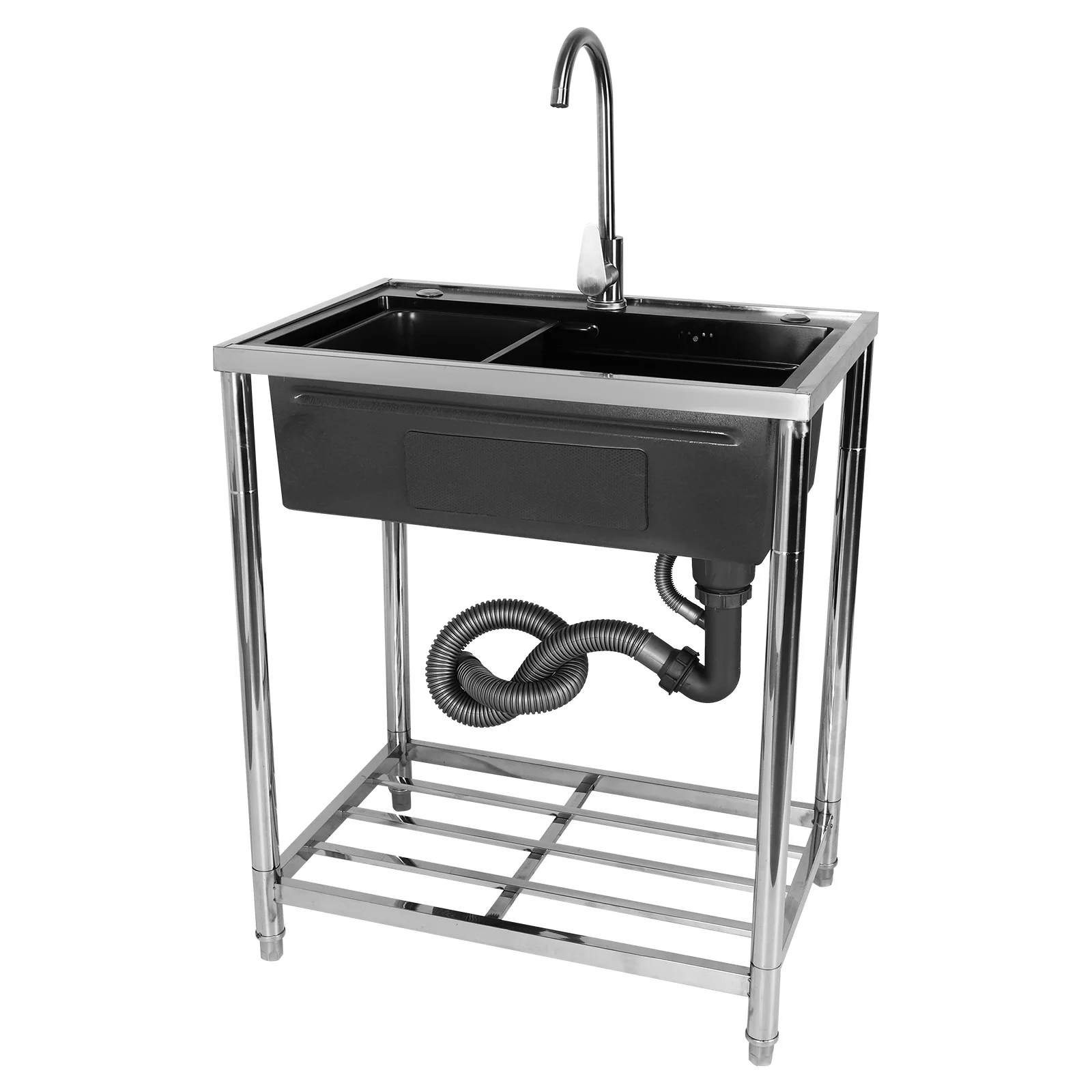 

Stainless Steel Utility Sink Adjustable Stand Multi-Purpose Basin Sink Rust Proof for Kitchen Bathrooms Laundry Room