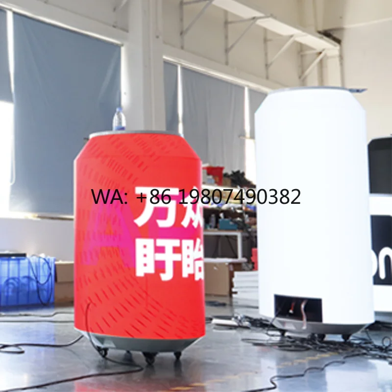 P1.8 P2 Full Color Can Shape LED Display HD Beer Bottle Style Indoor Commercial Advertising Video Screen