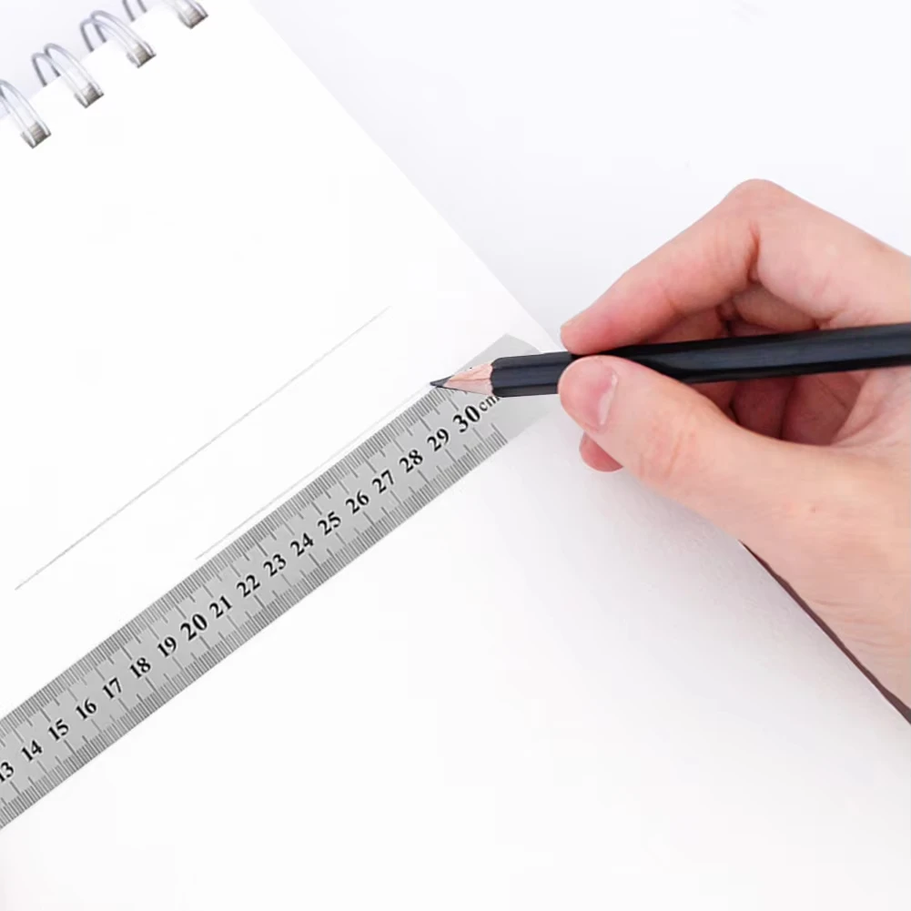 Stainless Steel Metal Straight Ruler Precision Double Sided Precision Measuring Tools Scale Metric Ruler Accessories Hand Tools