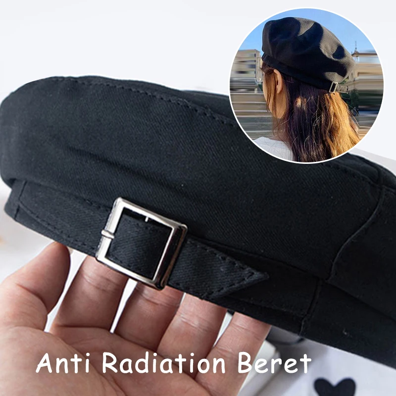 Anti-radiation Berets Hat Silver Fiber Electromagnetic Wave Radiation-proof Hats Mobile Phones Computers EMF Shielding Cap