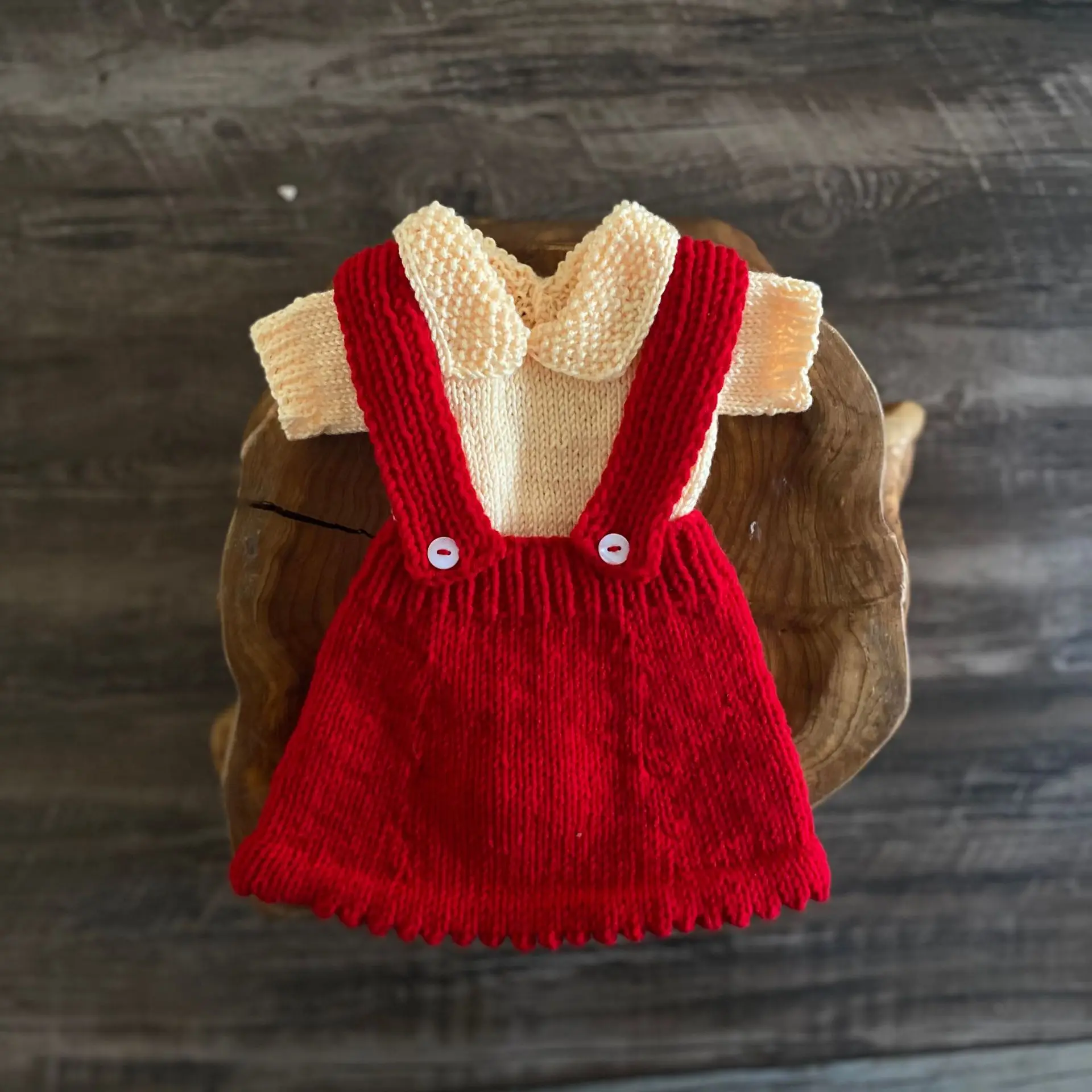 Newborn Photography Props Cute Handmade Knitted Dress Outfit for Baby Girls Mohair Knitting Clothing for Studio Photoshoot