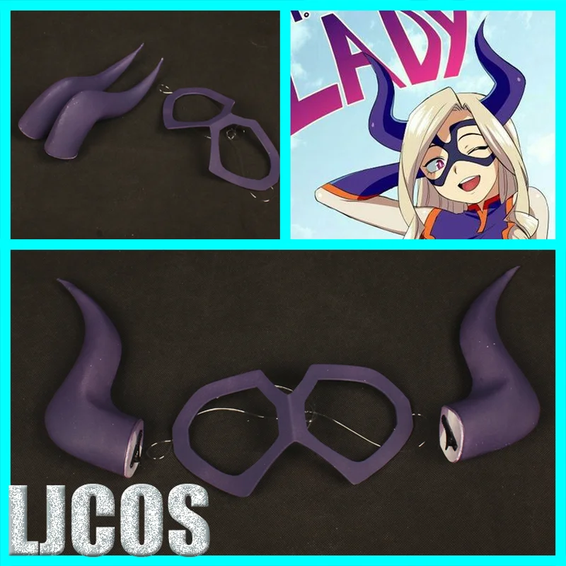 Hero Academia Anime Yu Takeyama Cosplay Prop Cuerno cegadora púrpura Ángulo Mt. Lady Prop For Hallowmas Comicon Mujeres Hombres Juego de rol