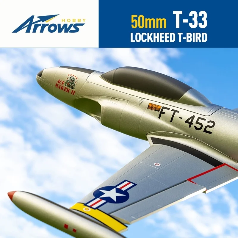 Blue Arrow Model 50mm T-33 Simulation Entry-Level Hand-Dropping Sports Machine Fixed-Wing Electric Remote Control Aircraft T33