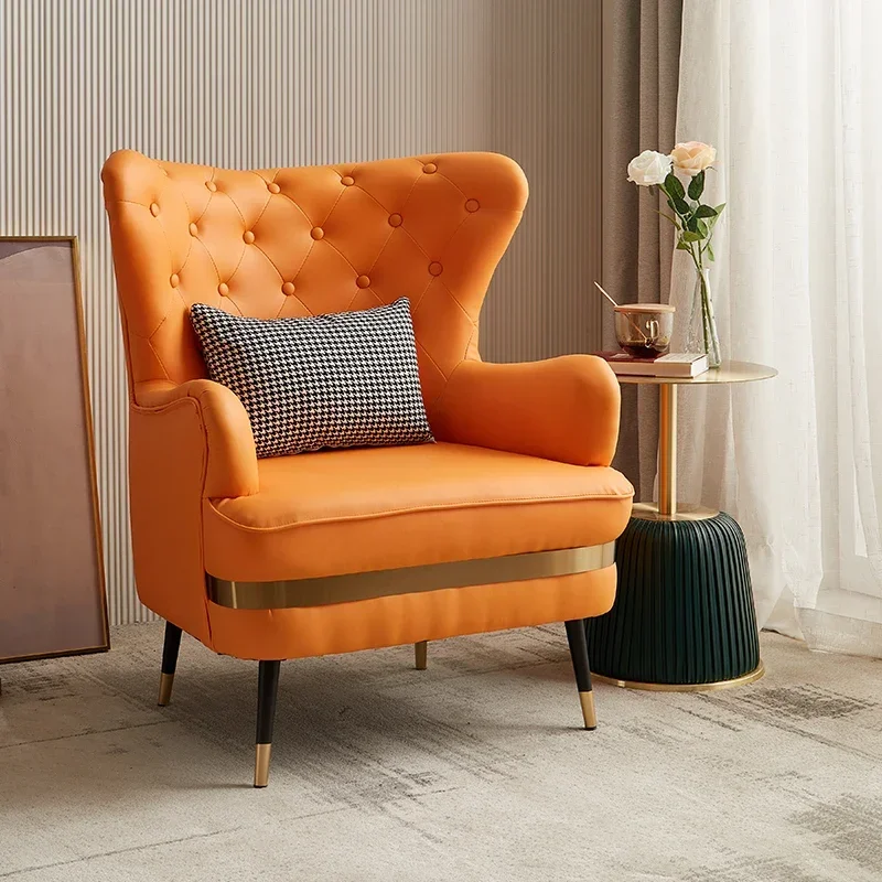 

Light Luxury Single-Seat Sofa Chair Small Apartment Nordic Living Room and Hotel Tiger Chair Bedroom Balcony Leisure Lazy Sofa