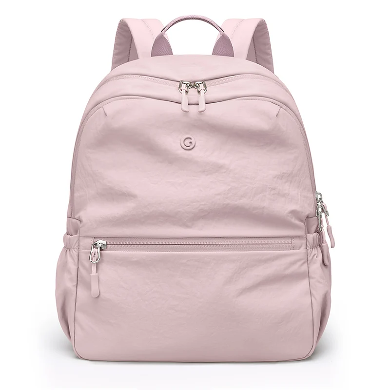GOLF QUALITY Women's Lightweight Nylon Casual Backpack for Travel Zipper Closure Anti-Splashing Commuter Double Shoulder Bag