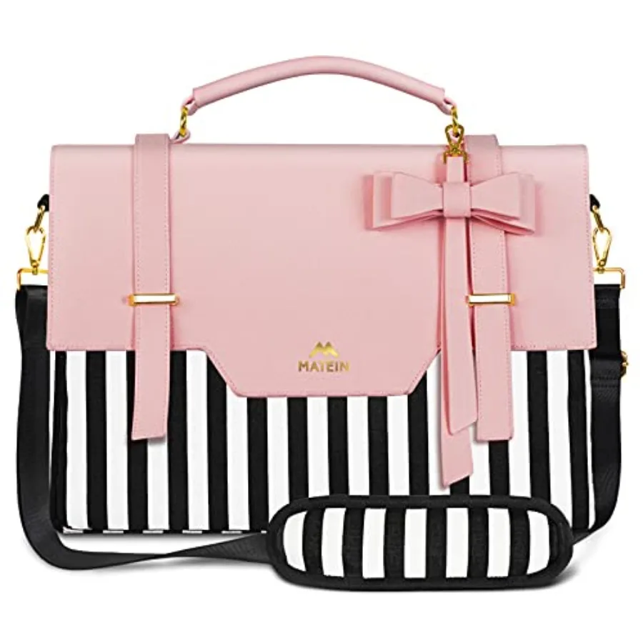 

Laptop Bag for Women Slim Computer Briefcase Sleeve Case Lightweight Cute Girly Messenger Shoulder Carrying Work Tote Bag with