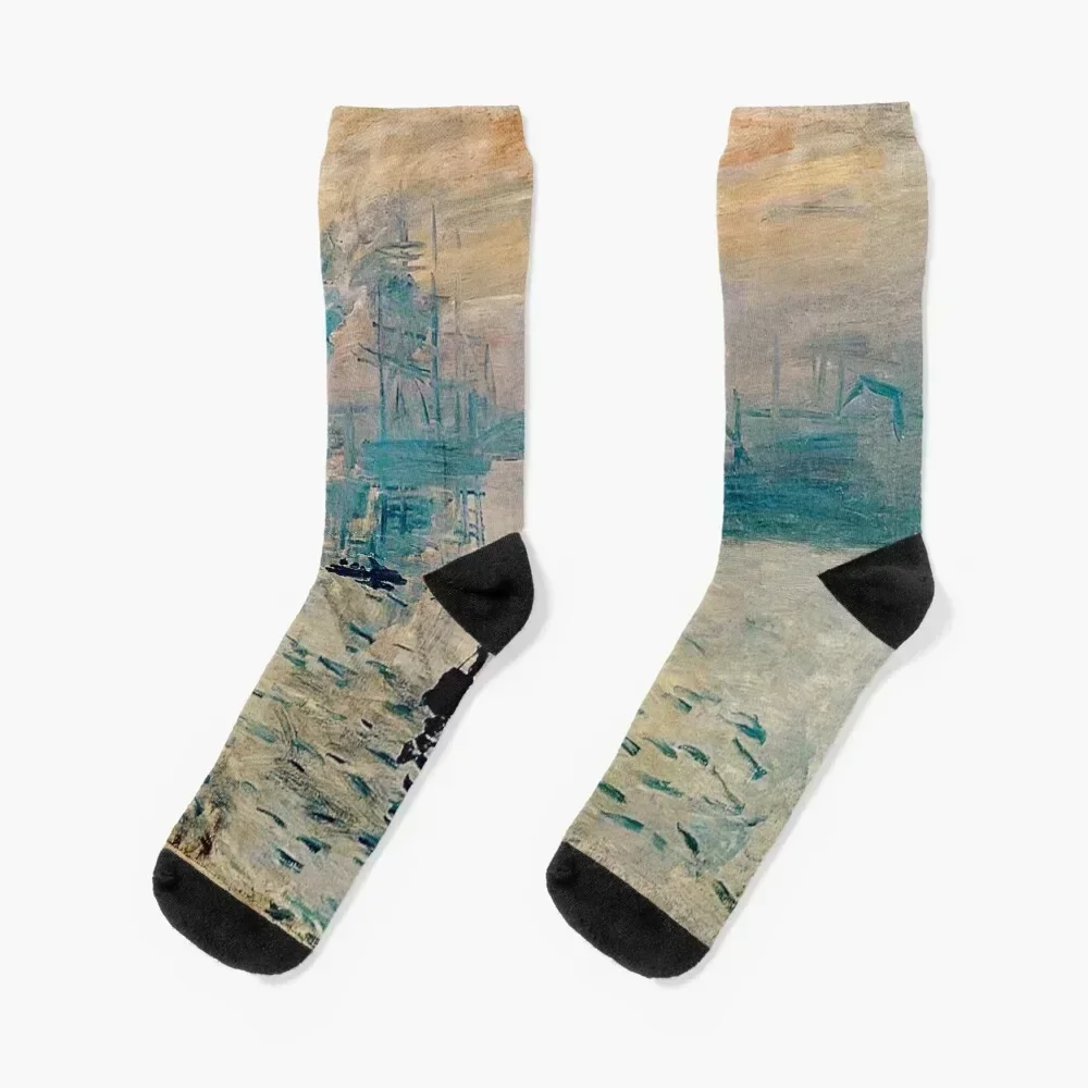 Impression Sunrise' | 'Impression Soleil Levant' de Claude Monet Socks kids crazy shoes Men Socks Luxury Brand Women's