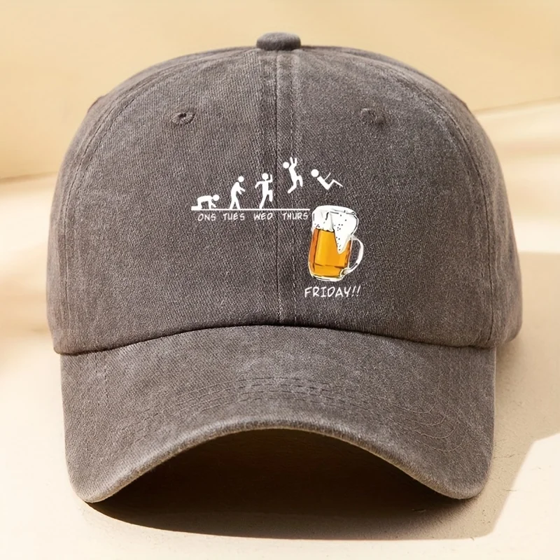 1pc Unisex Funny Days Of The Week & Beer Baseball Cap