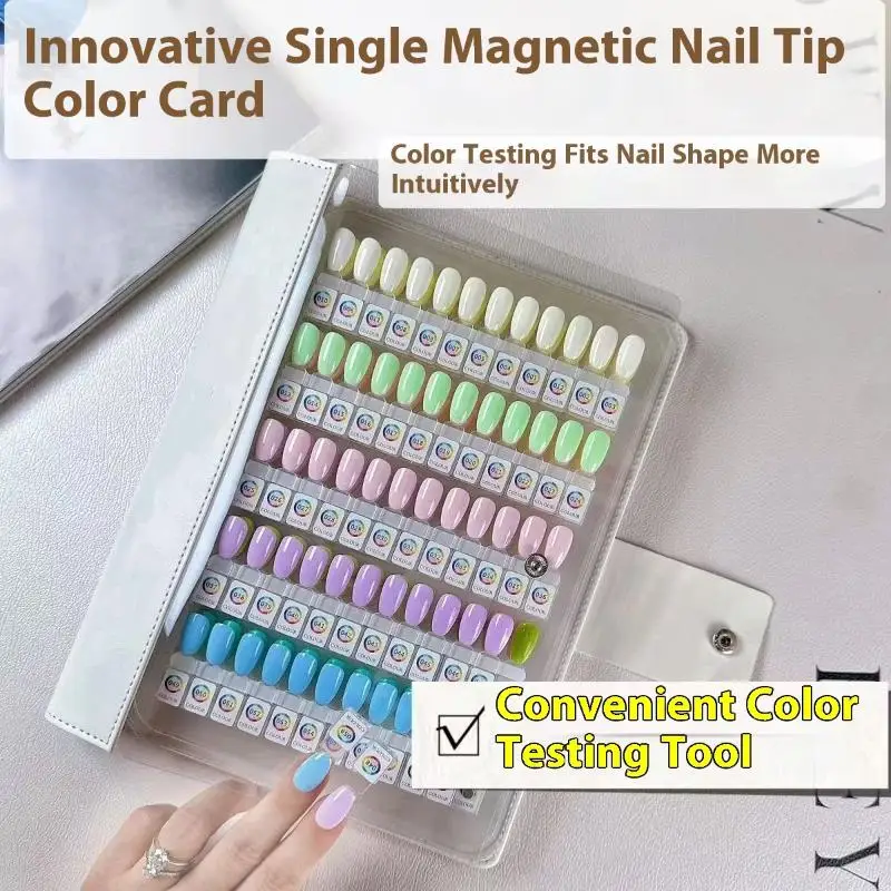 48/96/144/192 Colors Magnetic Tips Nail Art Swatch Book Manicure Color Test Storage Book Large Acrylic Works Display Color Card▪