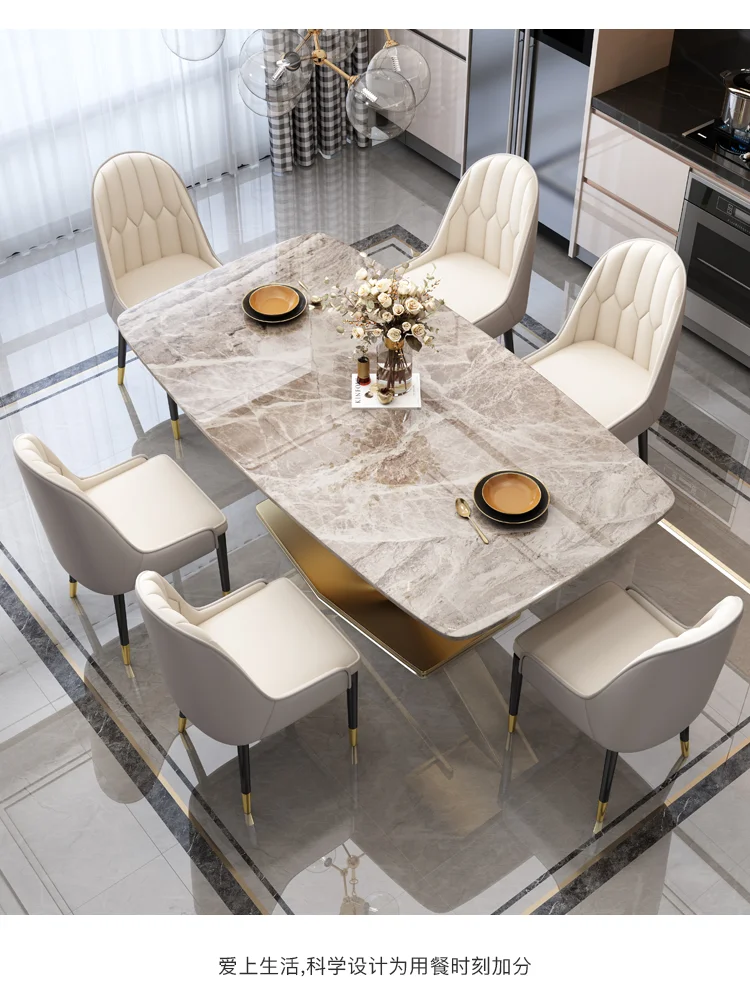 Chair combination: modern and simple family small apartment dining table, light luxury Italian Internet celebrity table