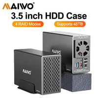 MAIWO 3.5 inch SATA RAID HDD Docking Station Dual Bay External Hard Drive RAID Enclosure USB3.0 Up to 5Gbps 48TB Capacity Case
