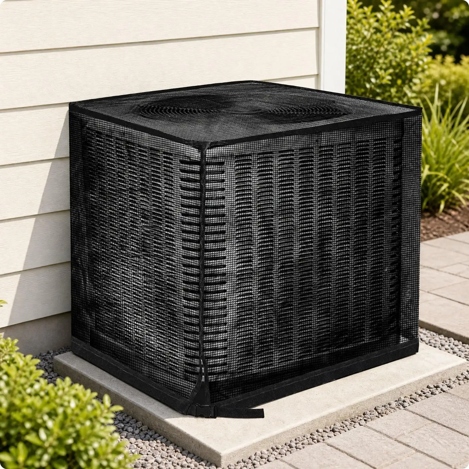 Outdoor Air Conditioner Cover Mesh Breathable Protection for Cooling System Unit Dust Leaf Proof